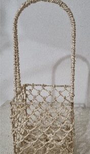 Abaca Kenia Twine Square Basket -Bleached