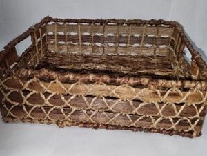 Bacbac Rectangular Tray with X Weave