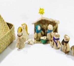 Buri Quilled  Nativity Set with pandan box