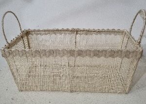 Rectangular Baclad Tapered Basket-Bleached