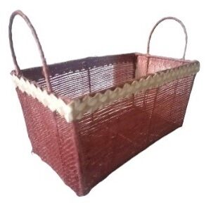 Rectangular Baclad Tapered Basket-Burgundy